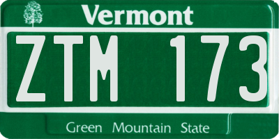 VT license plate ZTM173