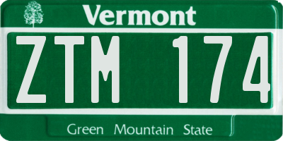VT license plate ZTM174