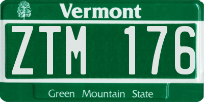 VT license plate ZTM176