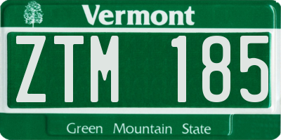 VT license plate ZTM185