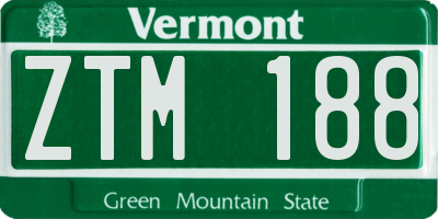 VT license plate ZTM188