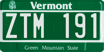 VT license plate ZTM191
