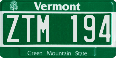 VT license plate ZTM194