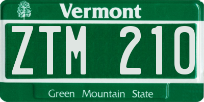 VT license plate ZTM210