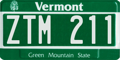 VT license plate ZTM211
