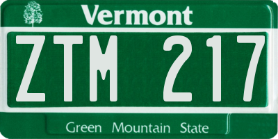 VT license plate ZTM217