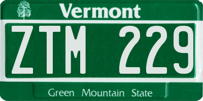 VT license plate ZTM229