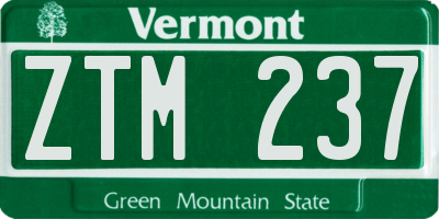 VT license plate ZTM237