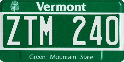 VT license plate ZTM240