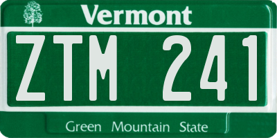 VT license plate ZTM241