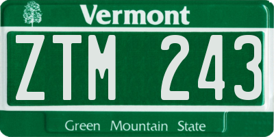 VT license plate ZTM243