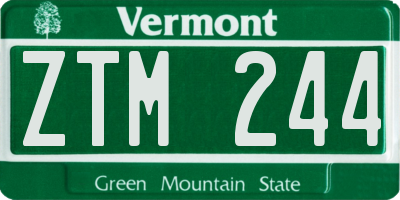 VT license plate ZTM244