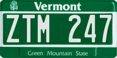 VT license plate ZTM247