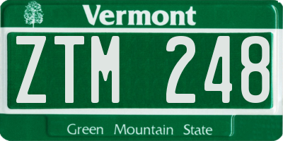 VT license plate ZTM248