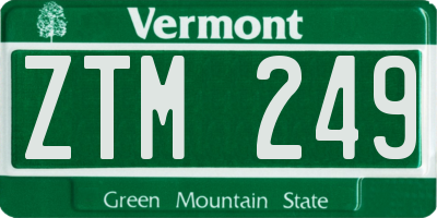VT license plate ZTM249