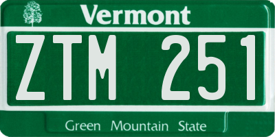 VT license plate ZTM251