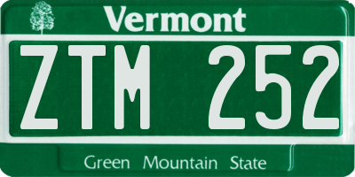 VT license plate ZTM252