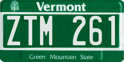 VT license plate ZTM261