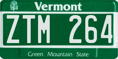 VT license plate ZTM264