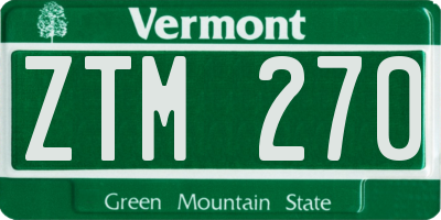 VT license plate ZTM270