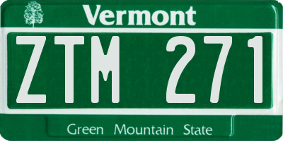VT license plate ZTM271