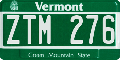 VT license plate ZTM276