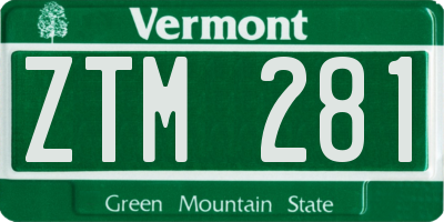 VT license plate ZTM281