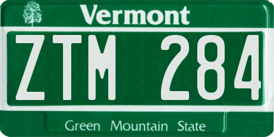 VT license plate ZTM284