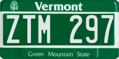 VT license plate ZTM297