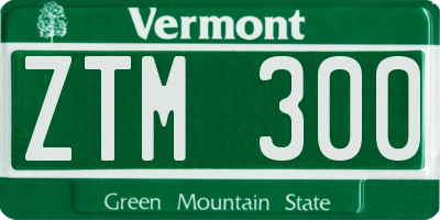 VT license plate ZTM300