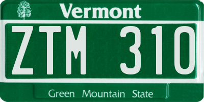 VT license plate ZTM310