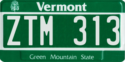 VT license plate ZTM313