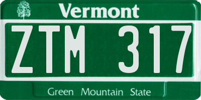 VT license plate ZTM317