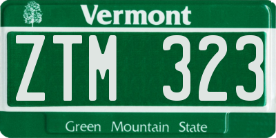 VT license plate ZTM323