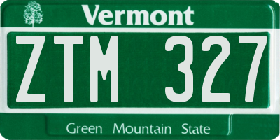 VT license plate ZTM327