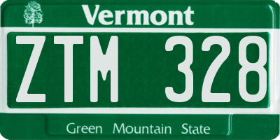 VT license plate ZTM328