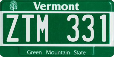 VT license plate ZTM331