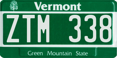 VT license plate ZTM338