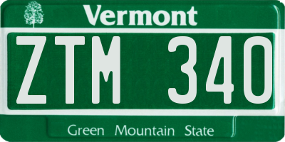 VT license plate ZTM340