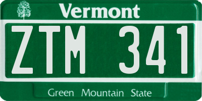 VT license plate ZTM341