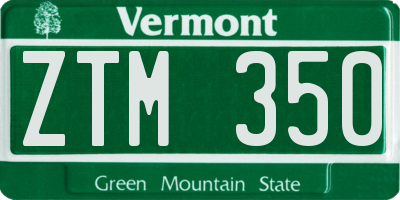 VT license plate ZTM350