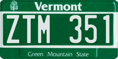 VT license plate ZTM351