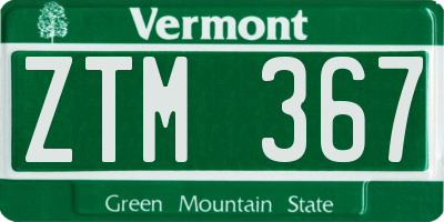 VT license plate ZTM367