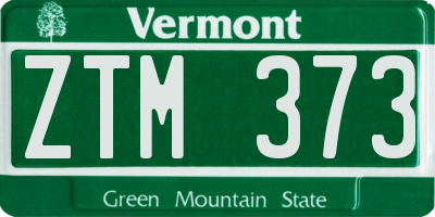 VT license plate ZTM373