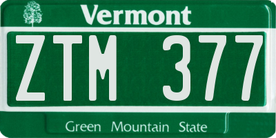 VT license plate ZTM377