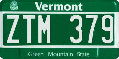 VT license plate ZTM379