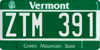 VT license plate ZTM391