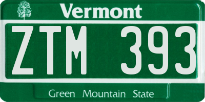 VT license plate ZTM393