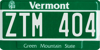 VT license plate ZTM404