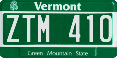 VT license plate ZTM410
